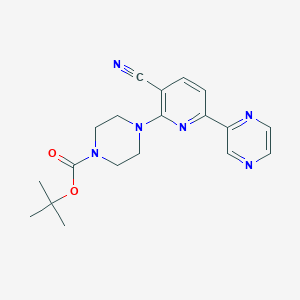 molecular formula C19H22N6O2 B3170820 Tert-butyl 4-[3-cyano-6-(pyrazin-2-yl)pyridin-2-yl]piperazine-1-carboxylate CAS No. 946385-48-4