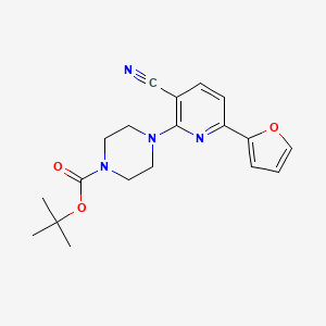 molecular formula C19H22N4O3 B3170838 Tert-butyl 4-[3-cyano-6-(furan-2-yl)pyridin-2-yl]piperazine-1-carboxylate CAS No. 946385-69-9