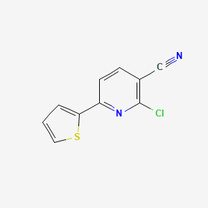 molecular formula C10H5ClN2S B3170845 2-Chloro-6-thiophen-2-yl-nicotinonitrile CAS No. 946385-78-0