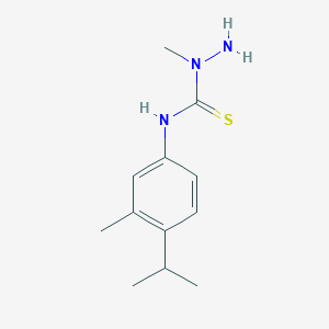 molecular formula C12H19N3S B3170956 3-amino-3-methyl-1-[3-methyl-4-(propan-2-yl)phenyl]thiourea CAS No. 946386-73-8