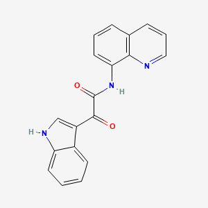 molecular formula C19H13N3O2 B3170981 2-(1H-indol-3-yl)-2-oxo-N-(quinolin-8-yl)acetamide CAS No. 946387-03-7