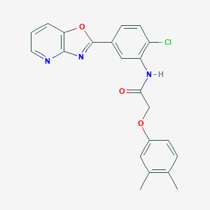 molecular formula C22H18ClN3O3 B317124 N-(2-chloro-5-[1,3]oxazolo[4,5-b]pyridin-2-ylphenyl)-2-(3,4-dimethylphenoxy)acetamide 