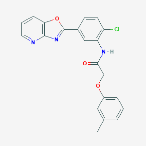 molecular formula C21H16ClN3O3 B317128 N-(2-chloro-5-[1,3]oxazolo[4,5-b]pyridin-2-ylphenyl)-2-(3-methylphenoxy)acetamide 