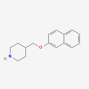 molecular formula C16H19NO B3171345 4-[(2-Naphthyloxy)methyl]piperidine 