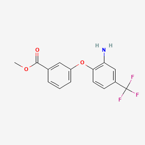 molecular formula C15H12F3NO3 B3171505 Methyl 3-[2-amino-4-(trifluoromethyl)phenoxy]-benzoate CAS No. 946682-72-0