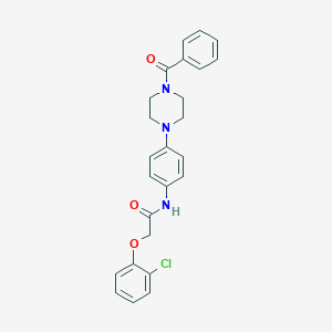 molecular formula C25H24ClN3O3 B317162 N-[4-(4-benzoyl-1-piperazinyl)phenyl]-2-(2-chlorophenoxy)acetamide 