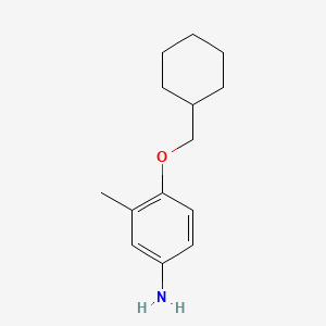 molecular formula C14H21NO B3171782 4-(Cyclohexylmethoxy)-3-methylaniline CAS No. 946698-44-8