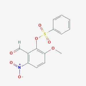 Benzaldehyde, 3-methoxy-6-nitro-2-[(phenylsulfonyl)oxy]-
