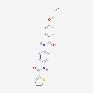 molecular formula C21H20N2O3S B317192 N-[4-(4-PROPOXYBENZAMIDO)PHENYL]THIOPHENE-2-CARBOXAMIDE 