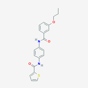 molecular formula C21H20N2O3S B317193 N-[4-(3-PROPOXYBENZAMIDO)PHENYL]THIOPHENE-2-CARBOXAMIDE 