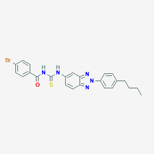 molecular formula C24H22BrN5OS B317208 4-bromo-N-{[2-(4-butylphenyl)-2H-benzotriazol-5-yl]carbamothioyl}benzamide 