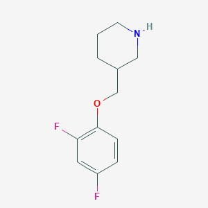 molecular formula C12H15F2NO B3172312 3-[(2,4-Difluorophenoxy)methyl]piperidine CAS No. 946725-02-6