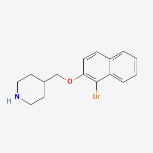 B3172332 4-{[(1-Bromo-2-naphthyl)oxy]methyl}piperidine CAS No. 946725-44-6