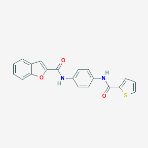 molecular formula C20H14N2O3S B317245 N-[4-(THIOPHENE-2-AMIDO)PHENYL]-1-BENZOFURAN-2-CARBOXAMIDE 