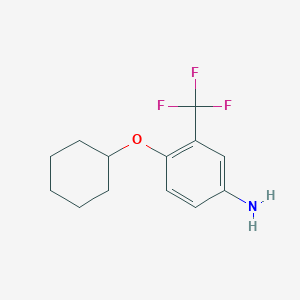 molecular formula C13H16F3NO B3172660 4-Cyclohexyloxy-3-(trifluoromethyl)aniline CAS No. 946730-93-4