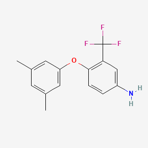 molecular formula C15H14F3NO B3172685 4-(3,5-Dimethylphenoxy)-3-(trifluoromethyl)aniline CAS No. 946740-78-9