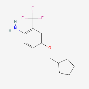 molecular formula C13H16F3NO B3172697 4-(Cyclopentylmethoxy)-2-(trifluoromethyl)aniline CAS No. 946740-98-3