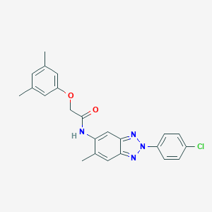 molecular formula C23H21ClN4O2 B317272 N-[2-(4-CHLOROPHENYL)-6-METHYL-1,2,3-BENZOTRIAZOL-5-YL]-2-(3,5-DIMETHYLPHENOXY)ACETAMIDE 