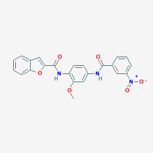 molecular formula C23H17N3O6 B317287 N-[2-METHOXY-4-(3-NITROBENZAMIDO)PHENYL]-1-BENZOFURAN-2-CARBOXAMIDE 