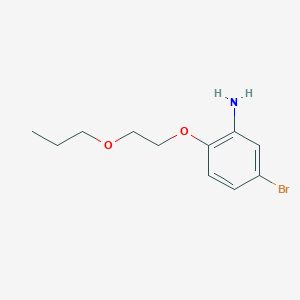 molecular formula C11H16BrNO2 B3172907 5-Bromo-2-(2-propoxyethoxy)aniline CAS No. 946743-34-6