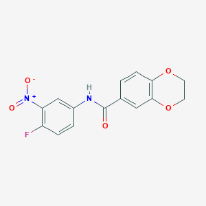 molecular formula C15H11FN2O5 B317296 N-{4-fluoro-3-nitrophenyl}-2,3-dihydro-1,4-benzodioxine-6-carboxamide 