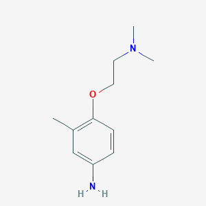 molecular formula C11H18N2O B3173330 4-[2-(Dimethylamino)ethoxy]-3-methylaniline CAS No. 946784-87-8