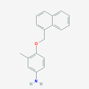 molecular formula C18H17NO B3173333 3-Methyl-4-(1-naphthylmethoxy)aniline CAS No. 946784-93-6