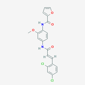 molecular formula C21H16Cl2N2O4 B317341 N-(4-{[(2E)-3-(2,4-dichlorophenyl)prop-2-enoyl]amino}-2-methoxyphenyl)furan-2-carboxamide 
