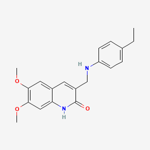 molecular formula C20H22N2O3 B3173530 3-{[(4-ethylphenyl)amino]methyl}-6,7-dimethoxy-1,2-dihydroquinolin-2-one CAS No. 947018-45-3