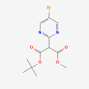 molecular formula C12H15BrN2O4 B3173652 Tert-butyl methyl 2-(5-bromopyrimidin-2-yl)malonate CAS No. 948594-79-4