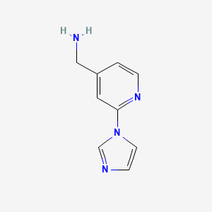 molecular formula C9H10N4 B3174392 [2-(1H-imidazol-1-yl)pyridin-4-yl]methanamine CAS No. 953731-28-7
