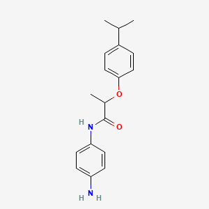 molecular formula C18H22N2O2 B3174408 N-(4-Aminophenyl)-2-(4-isopropylphenoxy)-propanamide CAS No. 953734-56-0