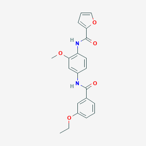 molecular formula C21H20N2O5 B317456 N-{4-[(3-ethoxybenzoyl)amino]-2-methoxyphenyl}-2-furamide 