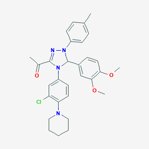 molecular formula C30H33ClN4O3 B317461 1-{4-[3-CHLORO-4-(PIPERIDIN-1-YL)PHENYL]-5-(3,4-DIMETHOXYPHENYL)-1-(4-METHYLPHENYL)-5H-1,2,4-TRIAZOL-3-YL}ETHANONE 