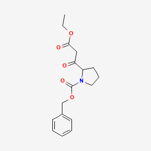 molecular formula C17H21NO5 B3174629 Ethyl b-oxo-1-Cbz-2-pyrrolidinepropanoate CAS No. 954220-90-7