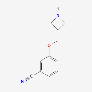 molecular formula C11H12N2O B3174643 3-(Azetidin-3-ylmethoxy)benzonitrile CAS No. 954223-81-5