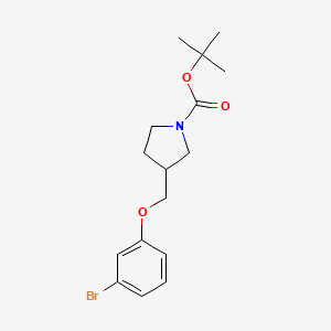 molecular formula C16H22BrNO3 B3174695 tert-Butyl 3-((3-bromophenoxy)methyl)pyrrolidine-1-carboxylate CAS No. 954237-65-1