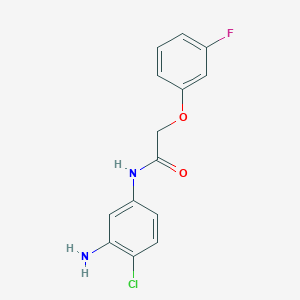 molecular formula C14H12ClFN2O2 B3174923 N-(3-amino-4-chlorophenyl)-2-(3-fluorophenoxy)acetamide CAS No. 954575-59-8