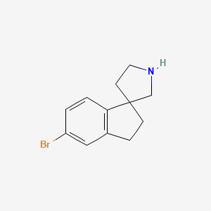 molecular formula C12H14BrN B3175166 5-Bromo-2,3-dihydrospiro[indene-1,3'-pyrrolidine] CAS No. 956141-86-9