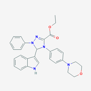 molecular formula C29H29N5O3 B317540 ethyl 5-(1H-indol-3-yl)-4-[4-(morpholin-4-yl)phenyl]-1-phenyl-4,5-dihydro-1H-1,2,4-triazole-3-carboxylate 
