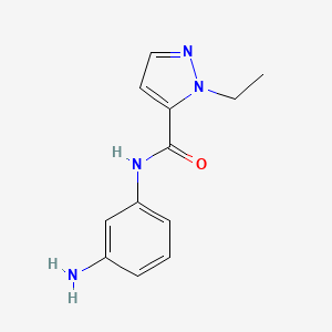 molecular formula C12H14N4O B3175484 N-(3-aminophenyl)-1-ethyl-1H-pyrazole-5-carboxamide CAS No. 957261-69-7
