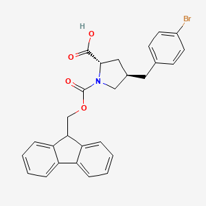 molecular formula C27H24BrNO4 B3175813 (2S,4R)-1-(((9H-Fluoren-9-yl)methoxy)carbonyl)-4-(4-bromobenzyl)pyrrolidine-2-carboxylic acid CAS No. 959580-40-6