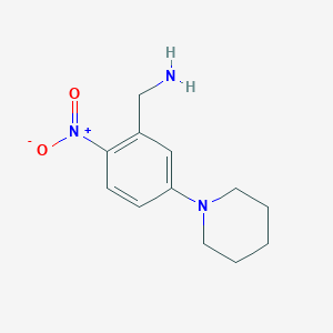 molecular formula C12H17N3O2 B3175930 Benzenemethanamine, 2-nitro-5-(1-piperidinyl)- CAS No. 96086-63-4