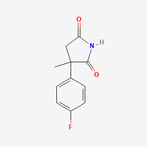 molecular formula C11H10FNO2 B3176181 3-(4-Fluorophenyl)-3-methylpyrrolidine-2,5-dione CAS No. 98054-68-3