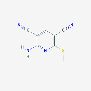 molecular formula C8H6N4S B3176236 2-Amino-6-(methylthio)pyridine-3,5-dicarbonitrile CAS No. 98437-13-9