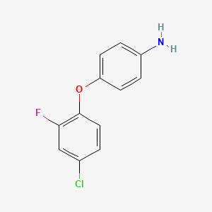 molecular formula C12H9ClFNO B3176310 4-(4-chloro-2-fluorophenoxy)aniline CAS No. 98918-37-7