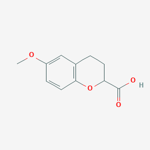 molecular formula C11H12O4 B3176411 6-Methoxychroman-2-carboxylic acid CAS No. 99199-69-6