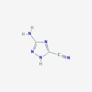 molecular formula C3H3N5 B3176640 5-amino-1H-1,2,4-triazole-3-carbonitrile CAS No. 1016798-54-1