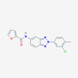 molecular formula C18H13ClN4O2 B317666 N-[2-(3-CHLORO-4-METHYLPHENYL)-2H-1,2,3-BENZOTRIAZOL-5-YL]FURAN-2-CARBOXAMIDE 