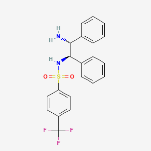 molecular formula C21H19F3N2O2S B3176751 N-((1R,2R)-2-Amino-1,2-diphenylethyl)-4-(trifluoromethyl)benzenesulfonamide CAS No. 1105576-13-3